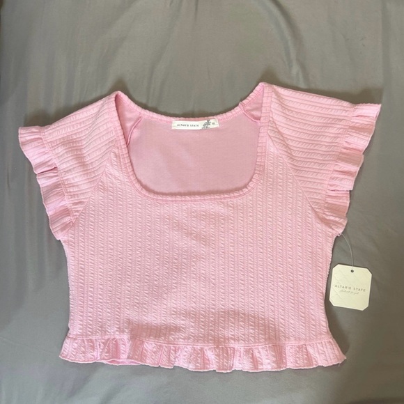 Pink Ruffle Blouse Altar’d State - Picture 2 of 6